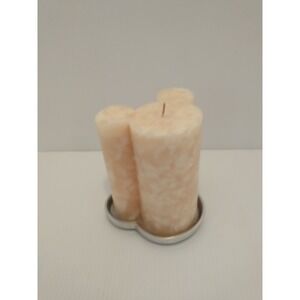 Disney Mickey Mouse Ears Shaped Pillar Candles Cream with Metal Holder‎